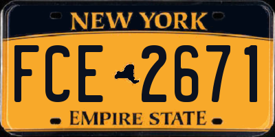 NY license plate FCE2671