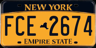 NY license plate FCE2674