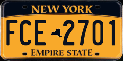 NY license plate FCE2701