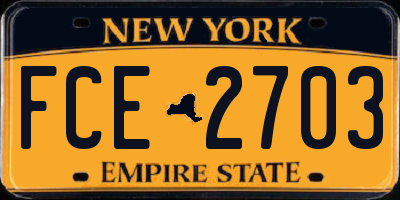 NY license plate FCE2703