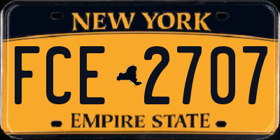NY license plate FCE2707