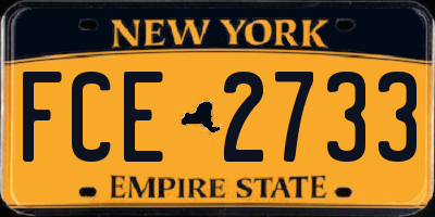 NY license plate FCE2733