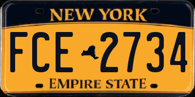 NY license plate FCE2734