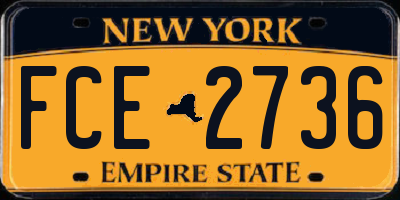 NY license plate FCE2736