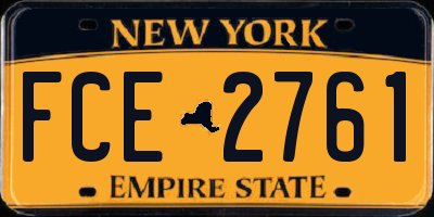NY license plate FCE2761