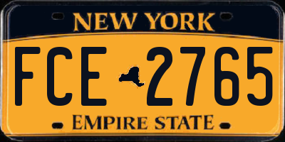 NY license plate FCE2765
