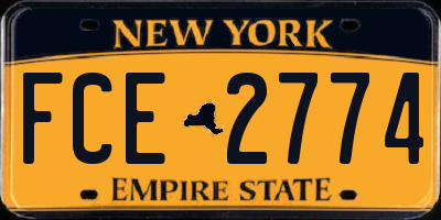 NY license plate FCE2774