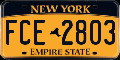 NY license plate FCE2803