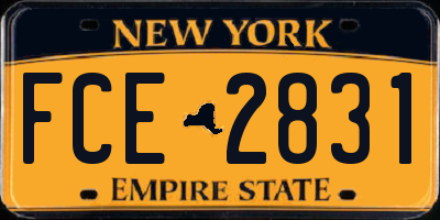 NY license plate FCE2831