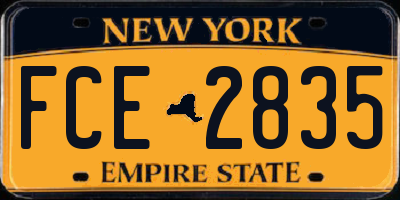 NY license plate FCE2835