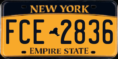 NY license plate FCE2836