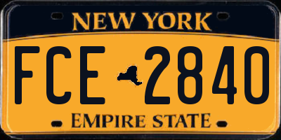 NY license plate FCE2840