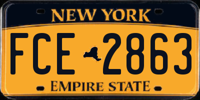 NY license plate FCE2863