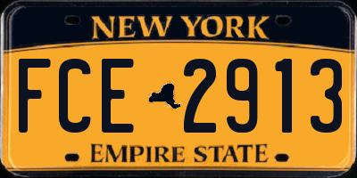 NY license plate FCE2913