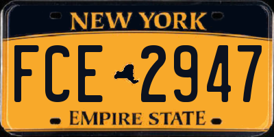 NY license plate FCE2947
