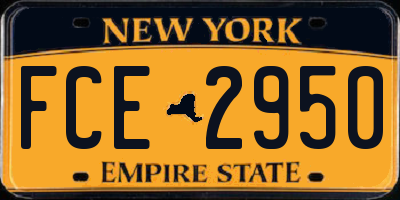 NY license plate FCE2950