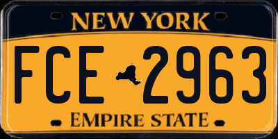 NY license plate FCE2963