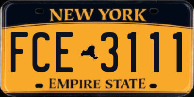 NY license plate FCE3111