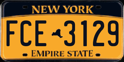 NY license plate FCE3129