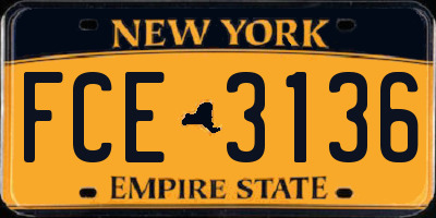 NY license plate FCE3136