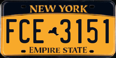 NY license plate FCE3151