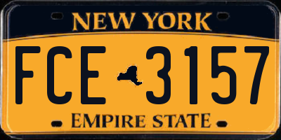 NY license plate FCE3157