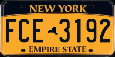 NY license plate FCE3192