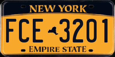 NY license plate FCE3201