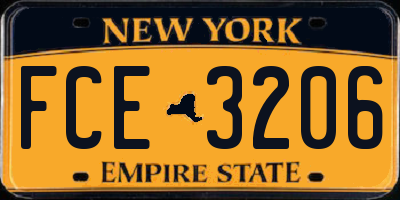 NY license plate FCE3206
