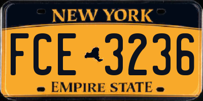 NY license plate FCE3236