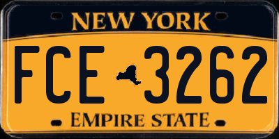 NY license plate FCE3262