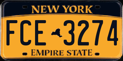 NY license plate FCE3274