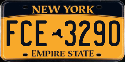 NY license plate FCE3290