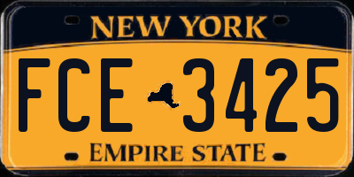 NY license plate FCE3425