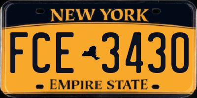 NY license plate FCE3430