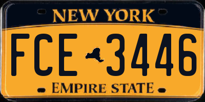 NY license plate FCE3446