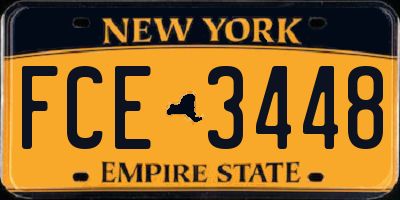 NY license plate FCE3448