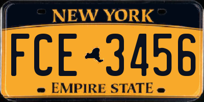 NY license plate FCE3456