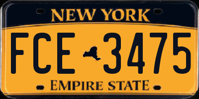 NY license plate FCE3475