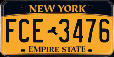 NY license plate FCE3476