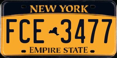 NY license plate FCE3477