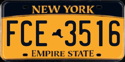 NY license plate FCE3516