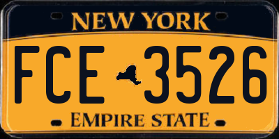 NY license plate FCE3526