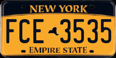 NY license plate FCE3535