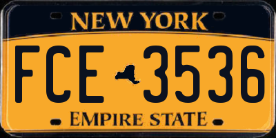 NY license plate FCE3536