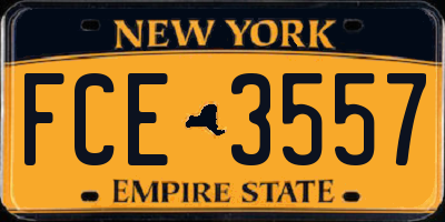 NY license plate FCE3557