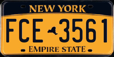 NY license plate FCE3561