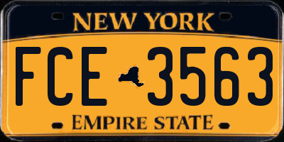 NY license plate FCE3563
