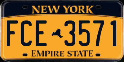 NY license plate FCE3571