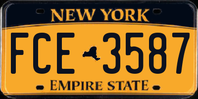 NY license plate FCE3587